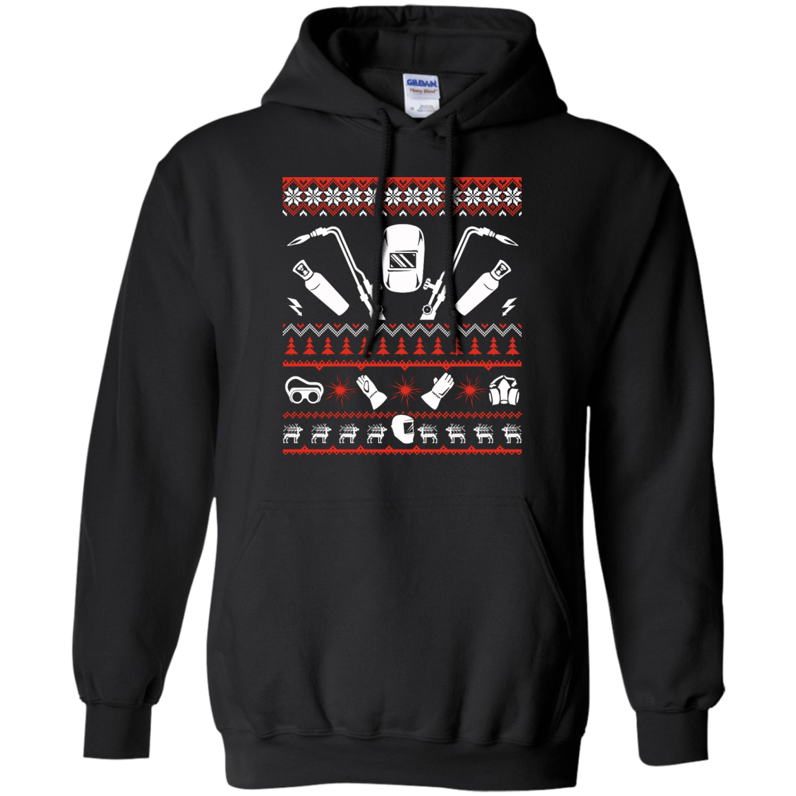 Welder Christmas Sweater-T-Shirt & Hoodie-Pullover Hoodie-Black