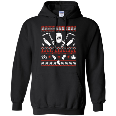 Welder Christmas Sweater-T-Shirt & Hoodie-Pullover Hoodie-Black