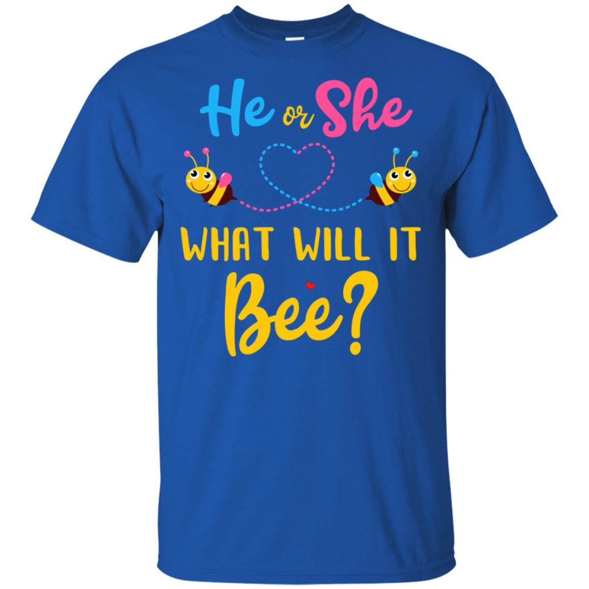 Gender Reveal Pink Or Blue What Will It Bee He Or She Family-T-Shirt & Hoodie-Classic T-Shirt-Royal