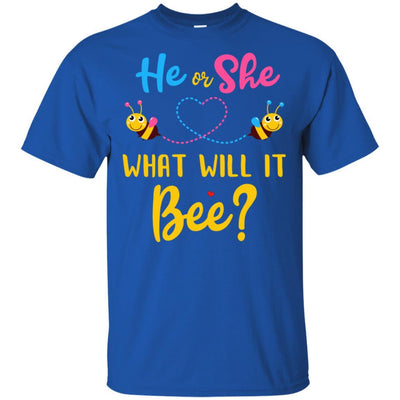 Gender Reveal Pink Or Blue What Will It Bee He Or She Family-T-Shirt & Hoodie-Classic T-Shirt-Royal