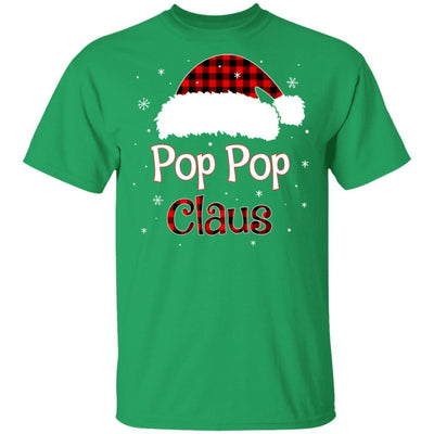 Santa Pop Pop Claus Red Plaid Family Pajamas Christmas Gift-T-Shirt & Sweatshirt-Classic T-Shirt-Irish Green