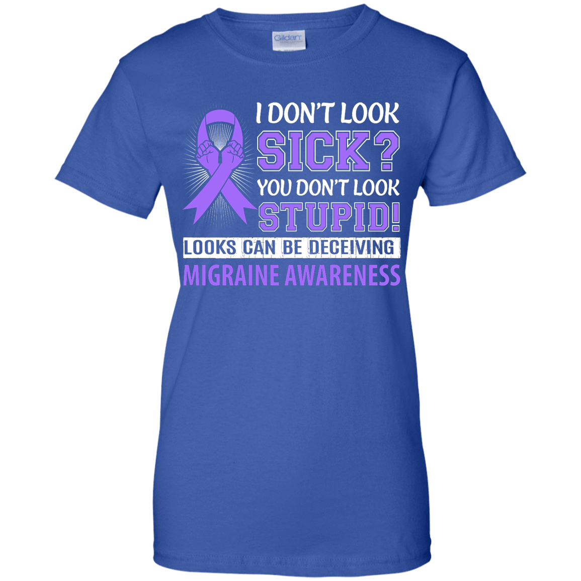 I Don't Look Sick Migraine Awareness-T-Shirt & Hoodie-Women's T-Shirt-Royal