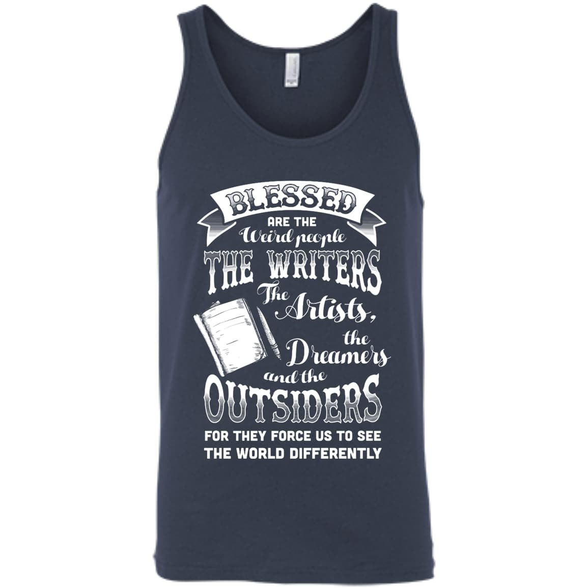 Blessed Are The Weird People The Writers-T-Shirt & Hoodie-Unisex Tank-Navy