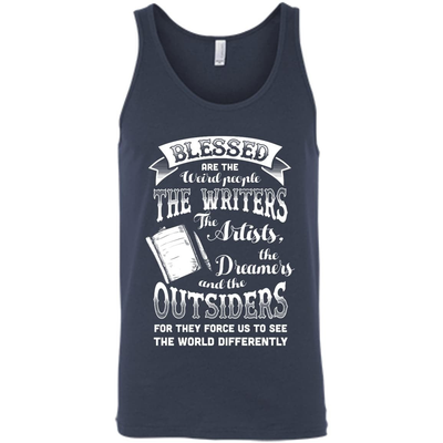 Blessed Are The Weird People The Writers-T-Shirt & Hoodie-Unisex Tank-Navy
