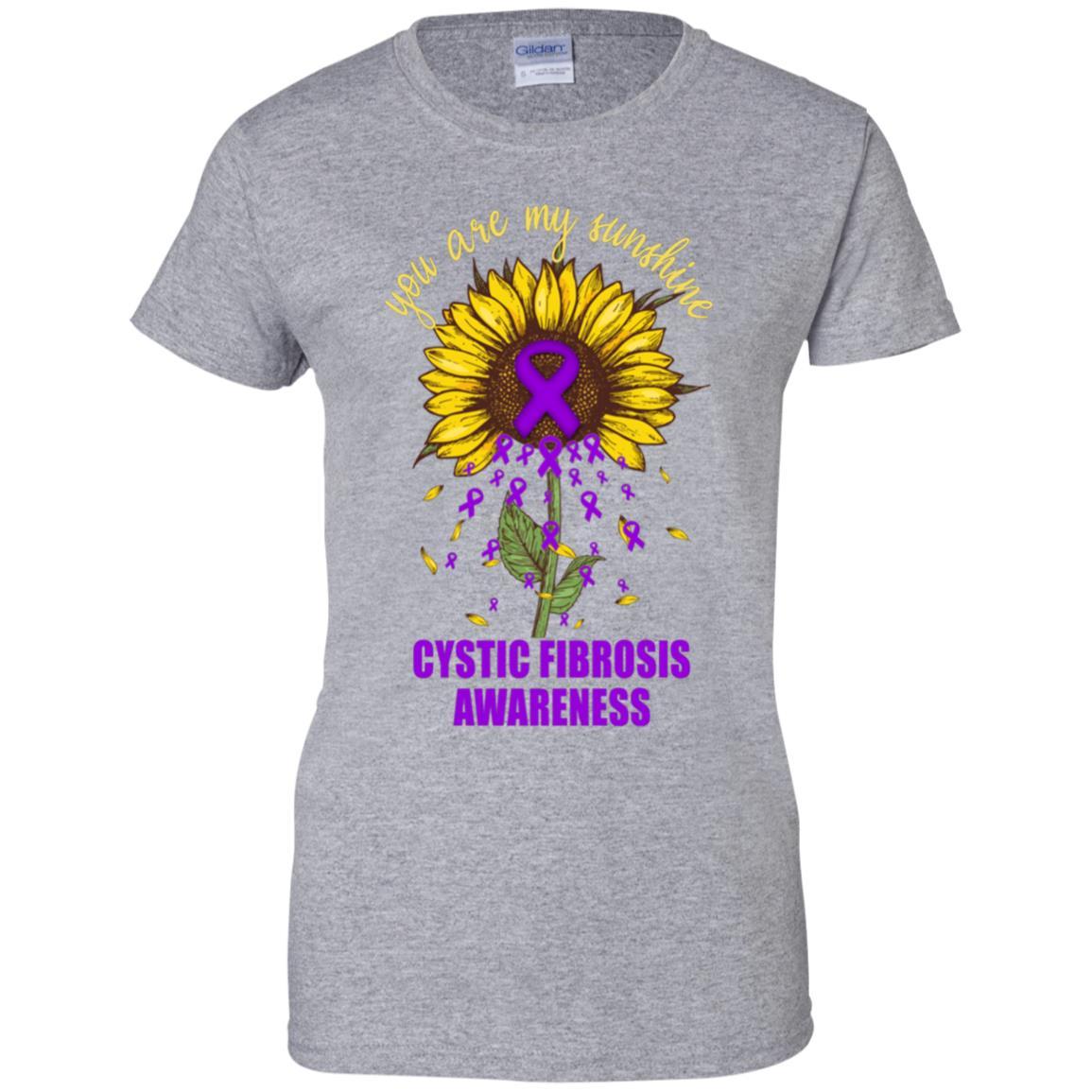 You Are My Sunshine Cystic Fibrosis Awareness-T-Shirt & Hoodie-Women's T-Shirt-Sport Grey