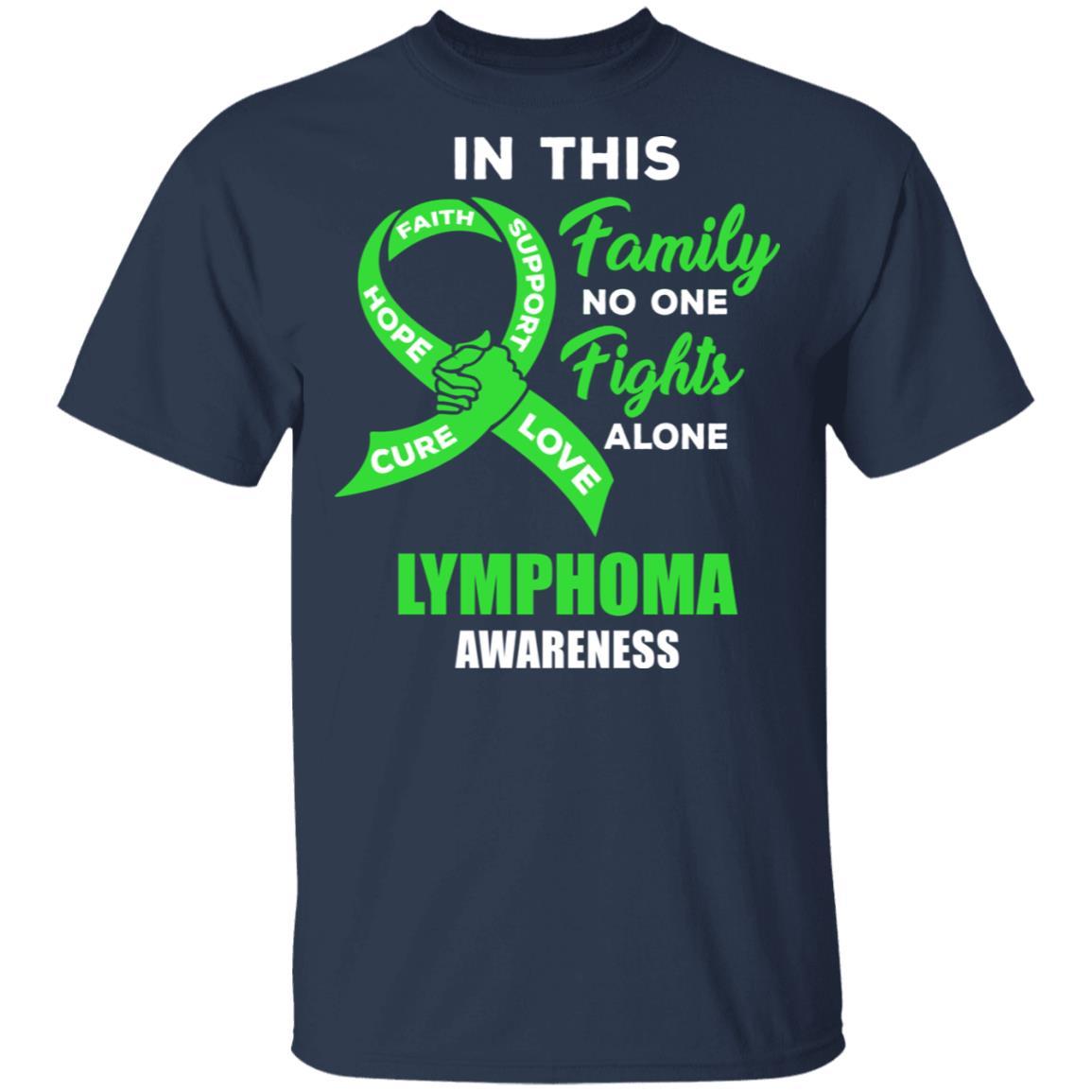 In This School No One Fights Lymphoma Awareness Alone-T-Shirt & Hoodie-Classic T-Shirt-Navy