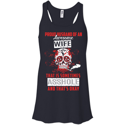 Proud Husband Of An Awesome Wife-T-Shirt & Hoodie-Women's Flowy Racerback Tank-Midnight