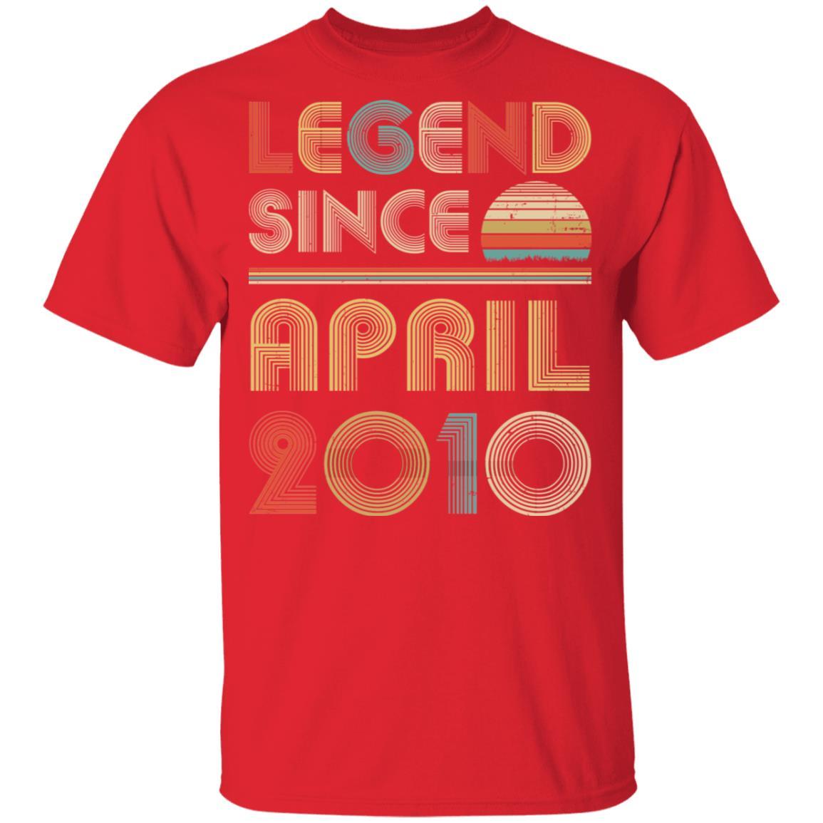 Legend Since April 2010 Vintage 11th Birthday Gifts Youth-Youth Shirt-Youth T-Shirt-Red