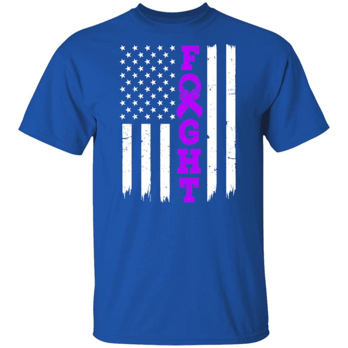 Alzheimer's Pancreatic Cancer Awareness American Flag-T-Shirt & Hoodie-Classic T-Shirt-Royal