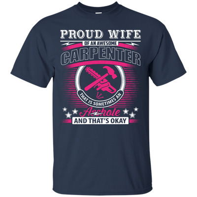 Proud Wife Of An Awesome Carpenter-T-Shirt & Hoodie-Classic T-Shirt-Navy