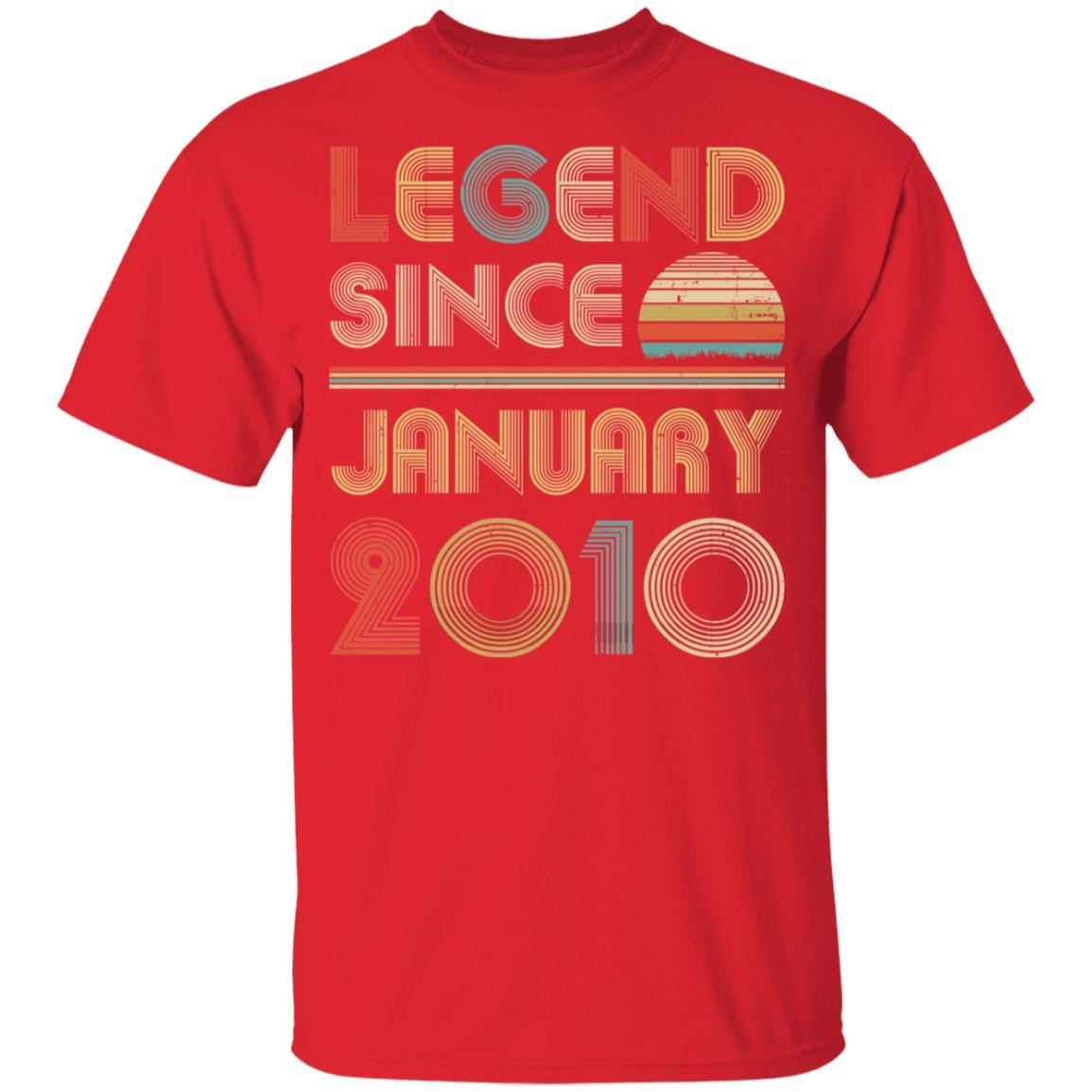 Legend Since January 2010 Vintage 11th Birthday Gifts Youth-Youth Shirt-Youth T-Shirt-Red