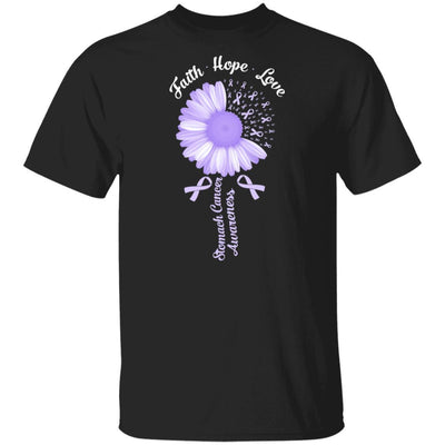 Faith Hope Love Periwinkle Stomach Cancer Awareness-T-Shirt & Hoodie-Classic T-Shirt-Black