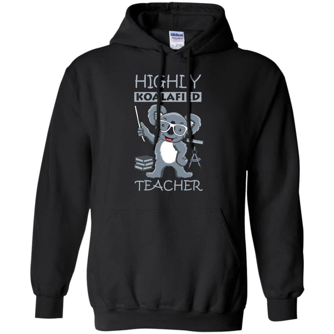 Highly Koalafied Teacher-T-Shirt & Hoodie-Pullover Hoodie-Black