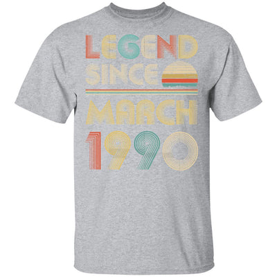 Legend Since March 1990 Vintage 31th Birthday Gifts-T-Shirt & Hoodie-Classic T-Shirt-Sport Grey
