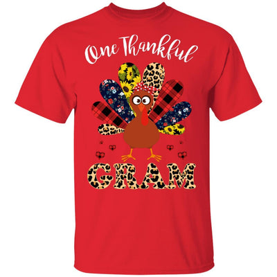 One Thankful Gram Leopard Turkey Thanksgiving Gift-T-Shirt & Sweatshirt-Classic T-Shirt-Red