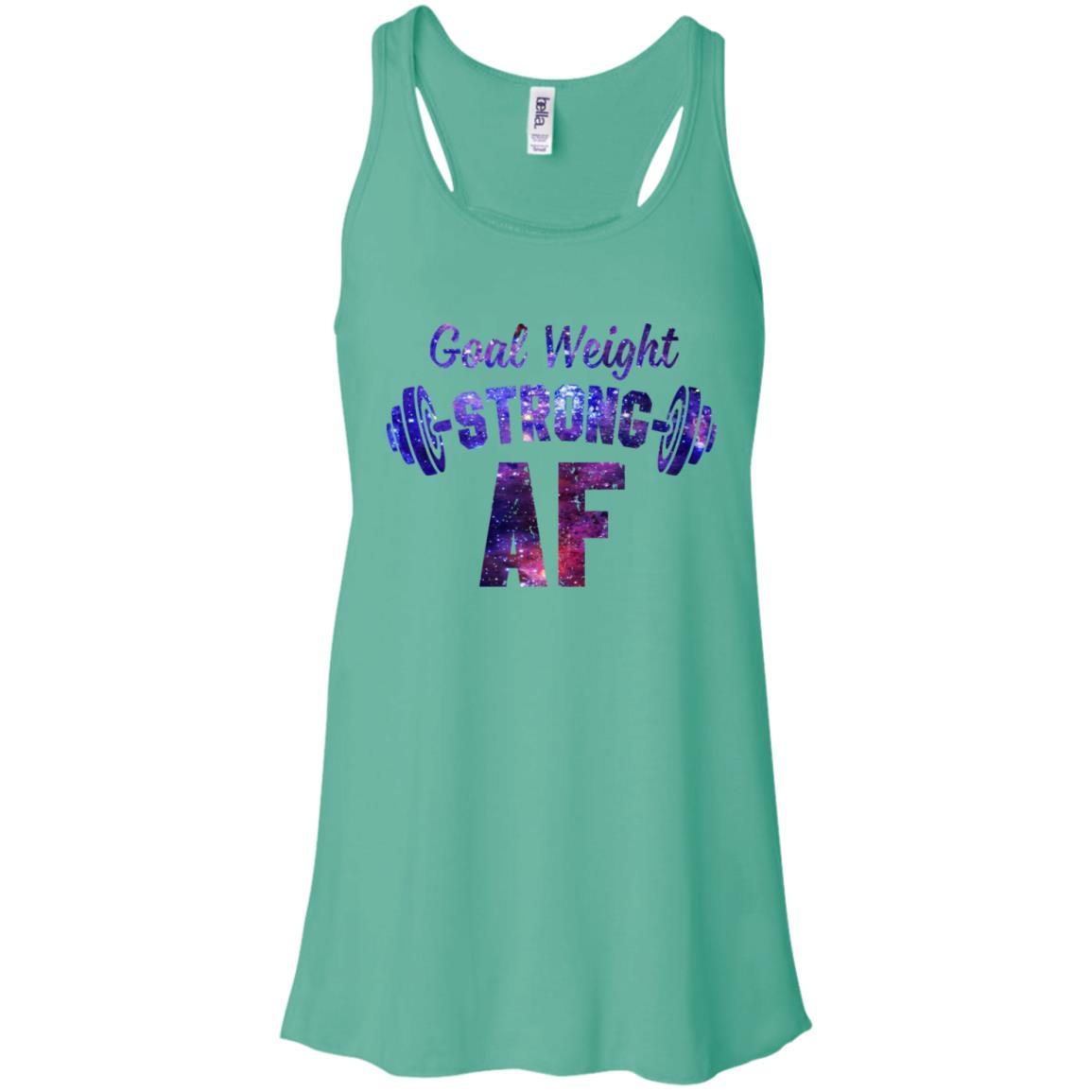 Goal Weight Strong AF-T-Shirt & Tank Top-Women's Flowy Racerback Tank-Teal