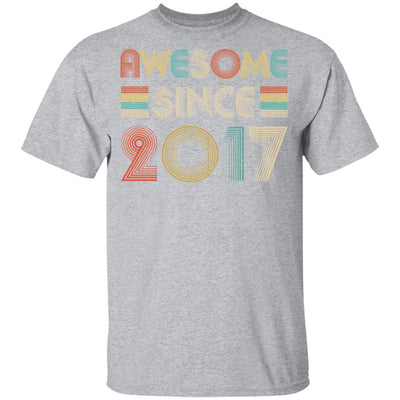 Awesome Since 2017 4th Birthday Gifts Youth-Youth Shirt-Youth T-Shirt-Sport Grey