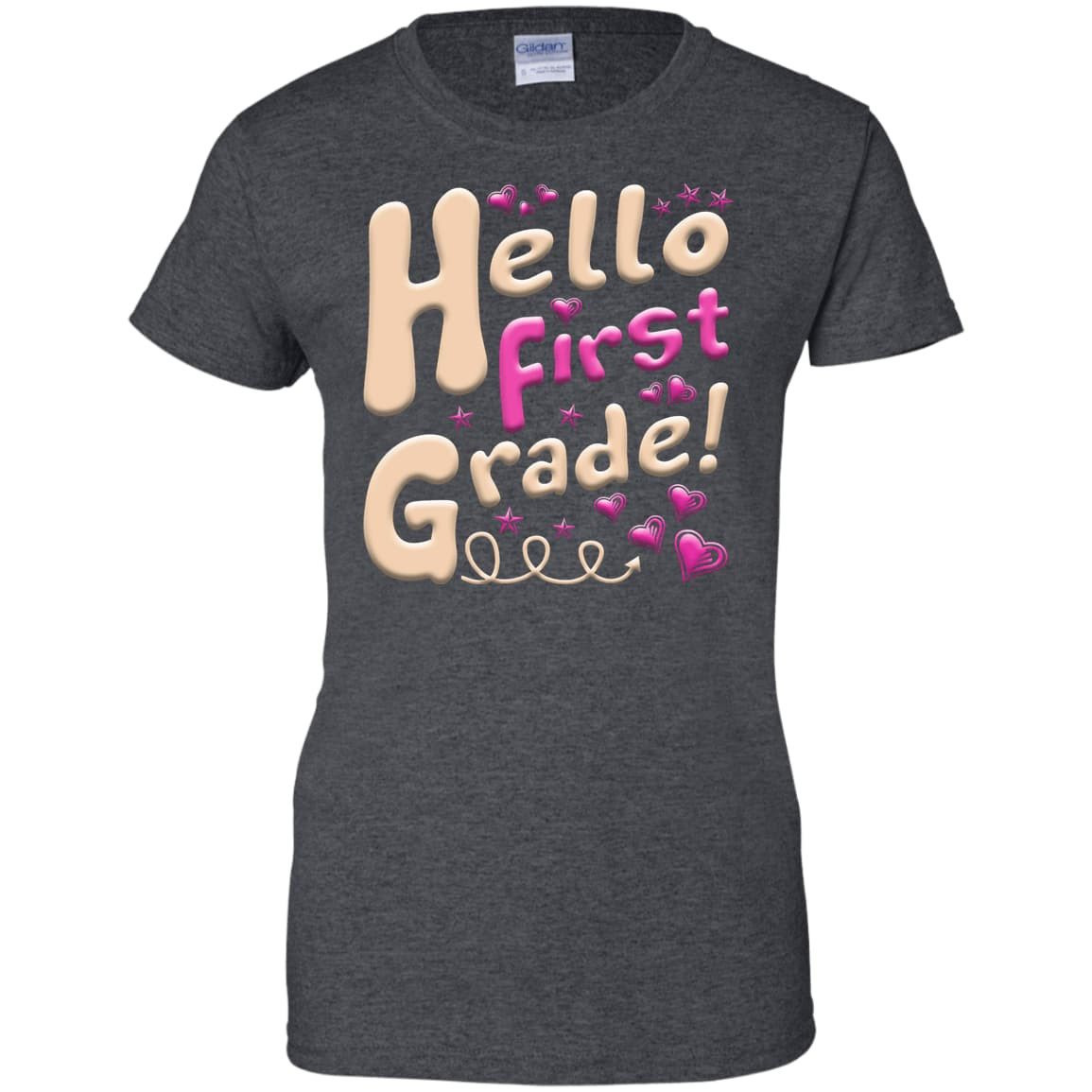 Hello First Grade First Day Of School-T-Shirt & Hoodie-Women's T-Shirt-Dark Heather