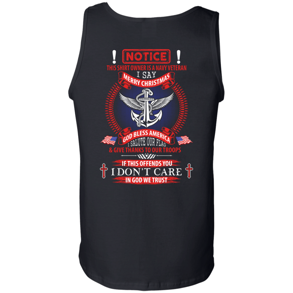 Notice This Shirt Owner Is A Navy Veteran-T-Shirt & Hoodie-Unisex Tank-Black