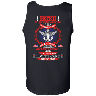 Notice This Shirt Owner Is A Navy Veteran-T-Shirt & Hoodie-Unisex Tank-Black