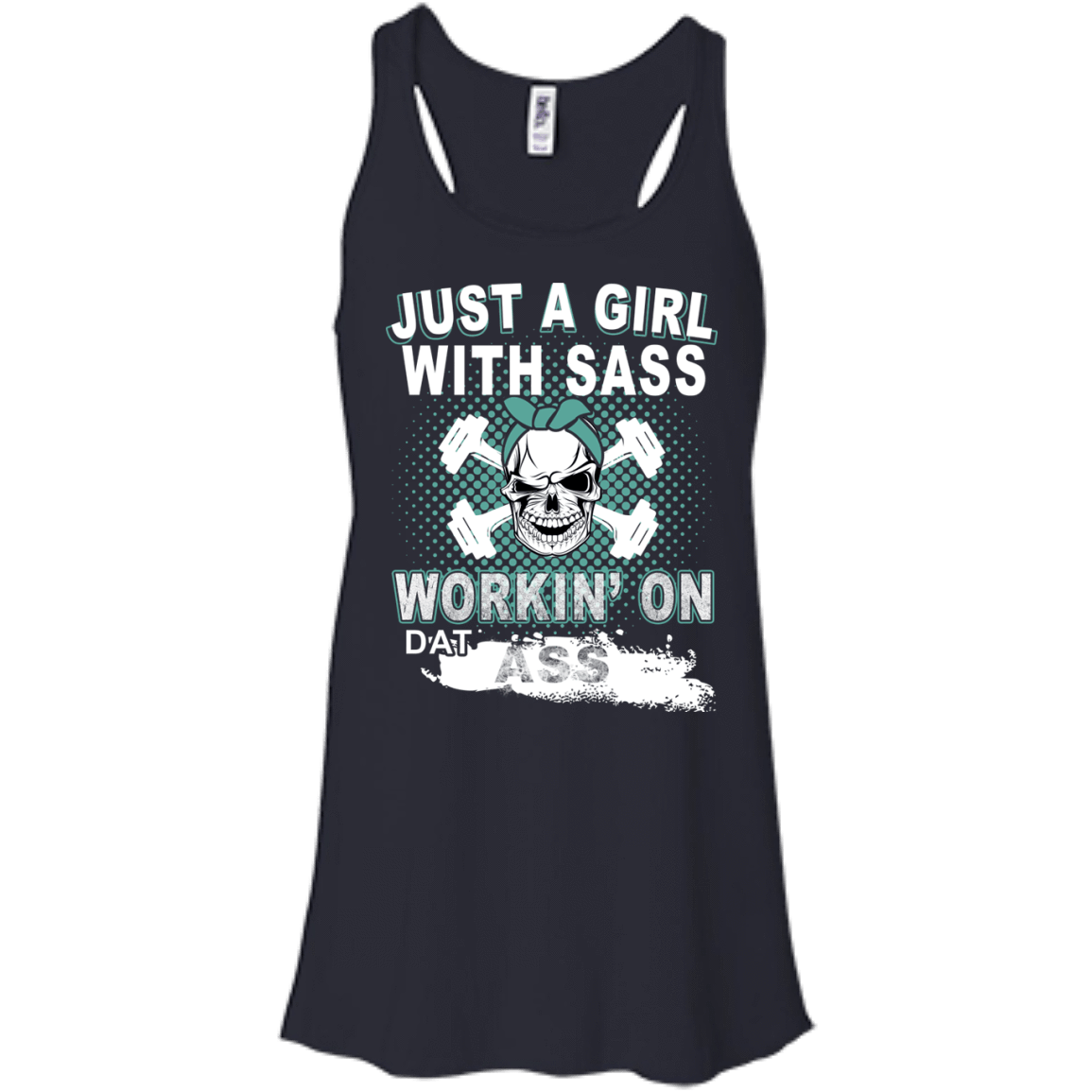 JUST A GIRL WITH SASS-T-Shirt & Hoodie-Women's Flowy Racerback Tank-Midnight