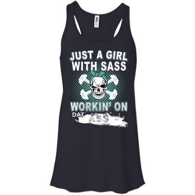 JUST A GIRL WITH SASS-T-Shirt & Hoodie-Women's Flowy Racerback Tank-Midnight