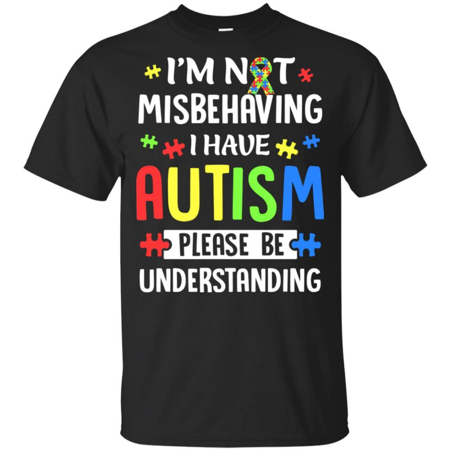 Autism Awareness I'm Not Misbehaving I Have Autism Youth-Youth Shirt-Youth T-Shirt-Black
