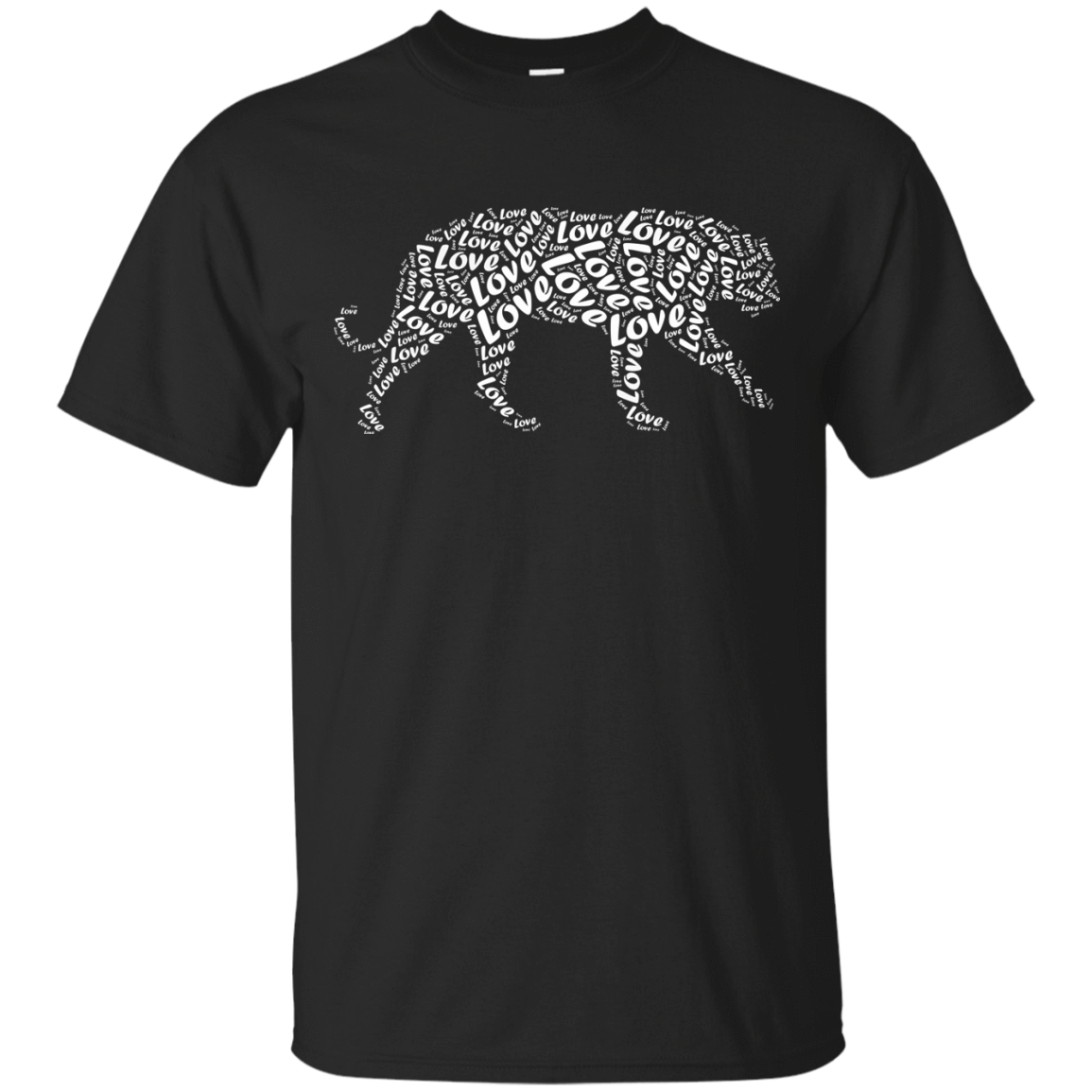 I Love Tiger T-Shirt Word Graphic Tee-T-Shirt & Hoodie-Classic T-Shirt-Black