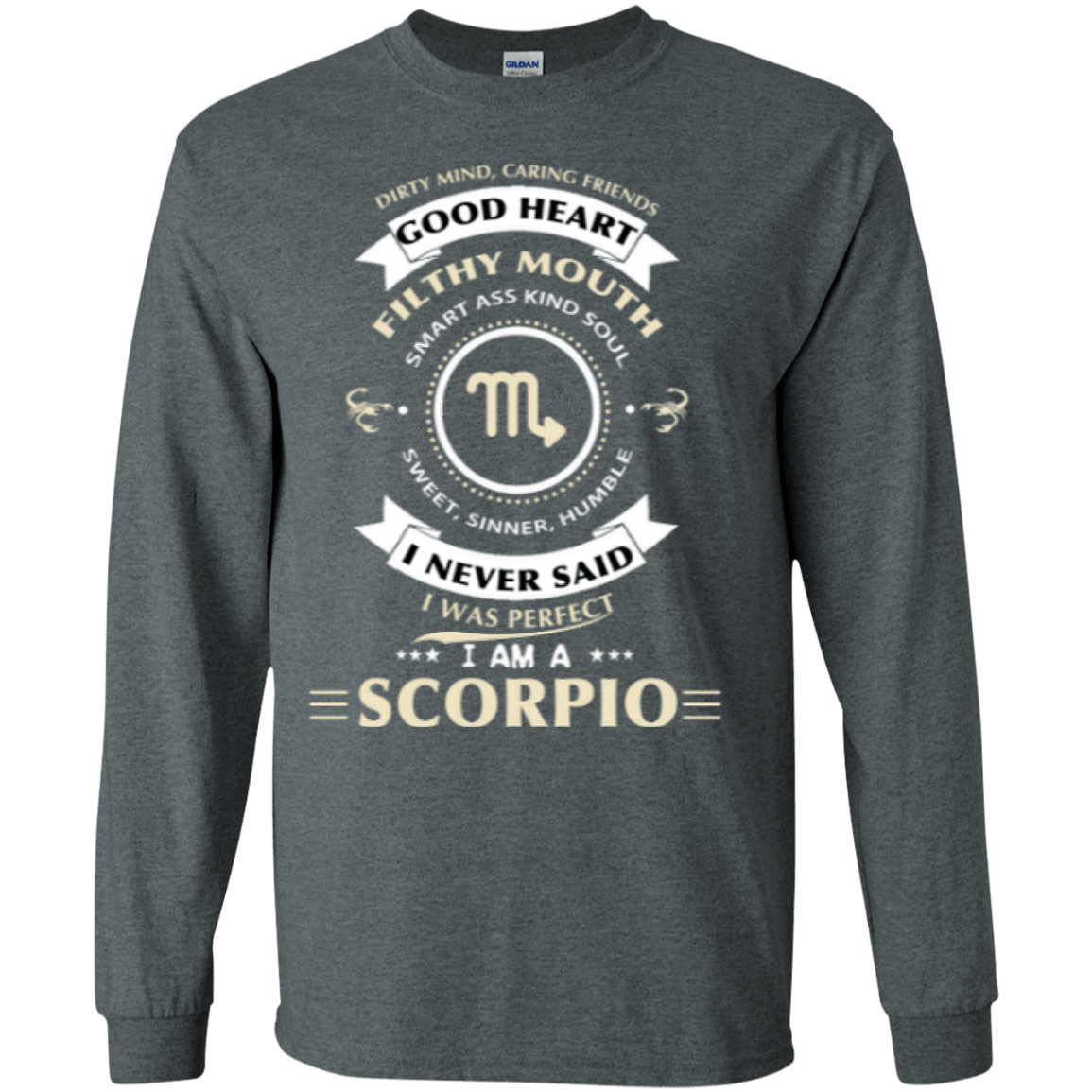 I'm A Scorpio-T-Shirt & Hoodie-Long Sleeve T-Shirt-Dark Heather