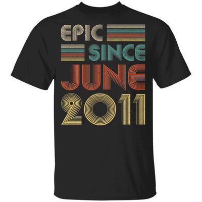 Epic Since June 2011 Vintage 10th Birthday Gifts Youth-Youth Shirt-Youth T-Shirt-Black