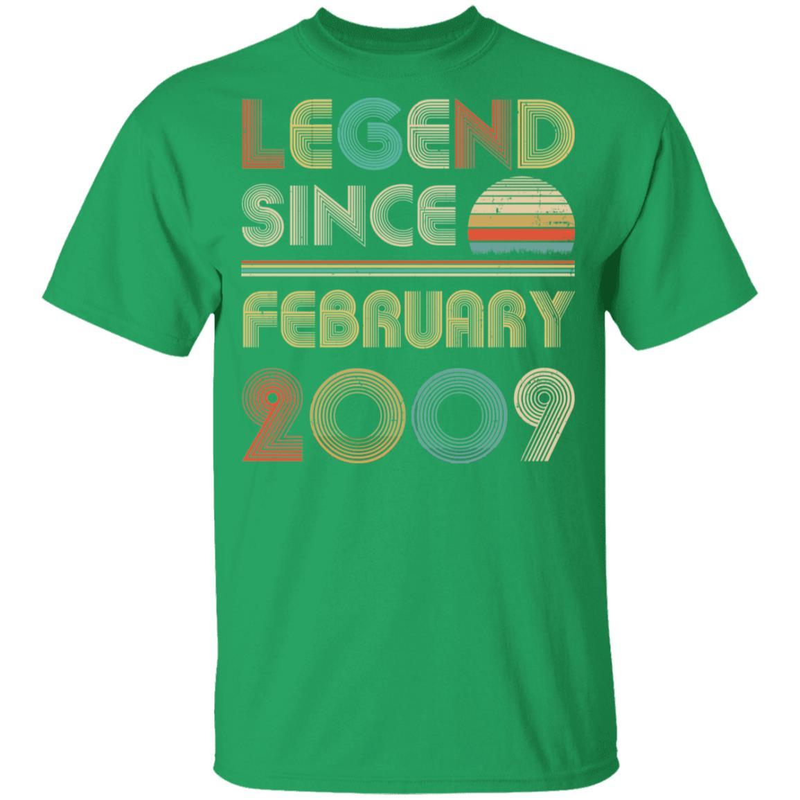Legend Since February 2009 Vintage 12th Birthday Gifts Youth-Youth Shirt-Youth T-Shirt-Irish Green