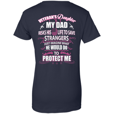 Veteran's Daughter My Dad Risks His Life To Save Strangers-T-Shirt & Hoodie-Women's T-Shirt-Navy