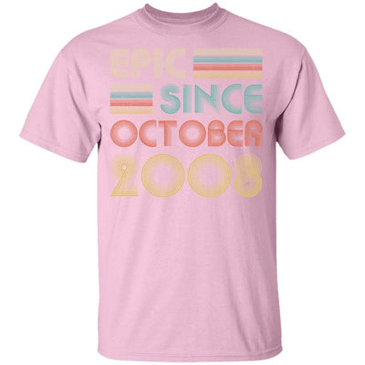 Epic Since October 2008 Vintage 13th Birthday Gifts Youth-Youth Shirt-Youth T-Shirt-Light Pink