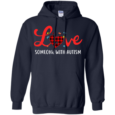 Love Someone With Autism-T-Shirt & Hoodie-Pullover Hoodie-Navy