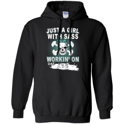 JUST A GIRL WITH SASS-T-Shirt & Hoodie-Pullover Hoodie-Black