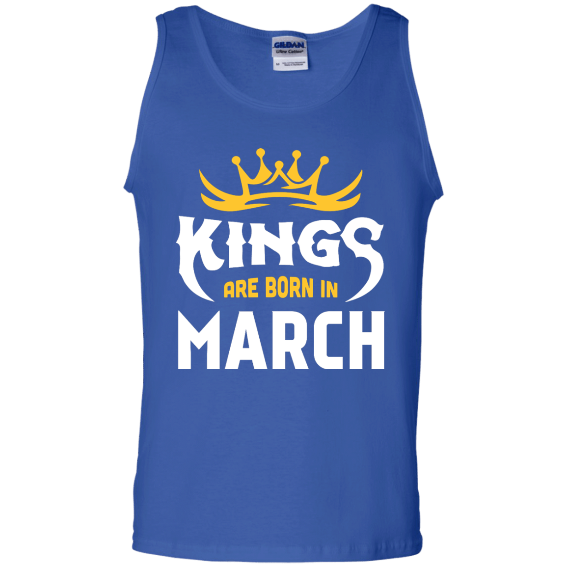 Kings Are Born In March-T-Shirt & Hoodie-Unisex Tank-Royal