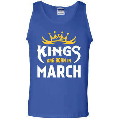 Kings Are Born In March-T-Shirt & Hoodie-Unisex Tank-Royal