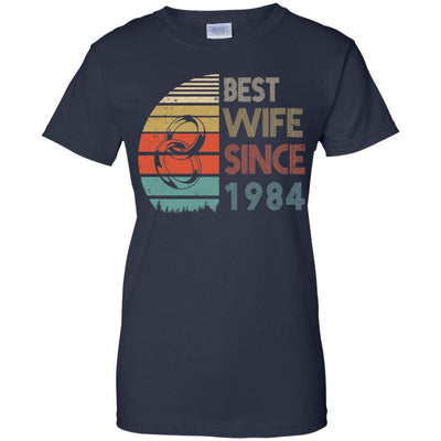 37th Wedding Anniversary Gifts Best Wife Since 1984-T-Shirt & Hoodie-Women's T-Shirt-Navy