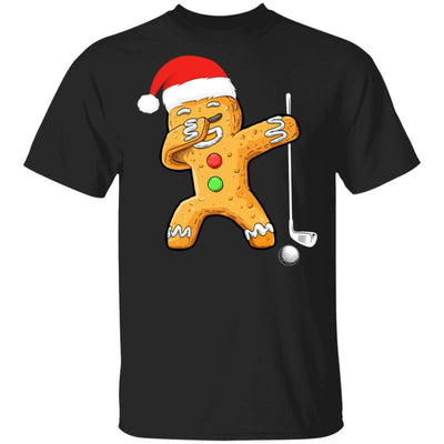 Dabbing Gingerbread Santa Golf Christmas Pajama Gifts-T-Shirt & Sweatshirt-Classic T-Shirt-Black