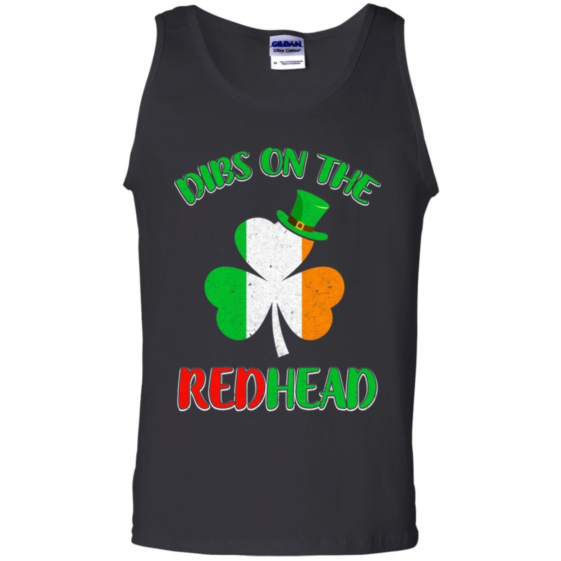 Dibs On The Redhead Funny St Patricks Day Drinking-T-Shirt & Hoodie-Unisex Tank-Black