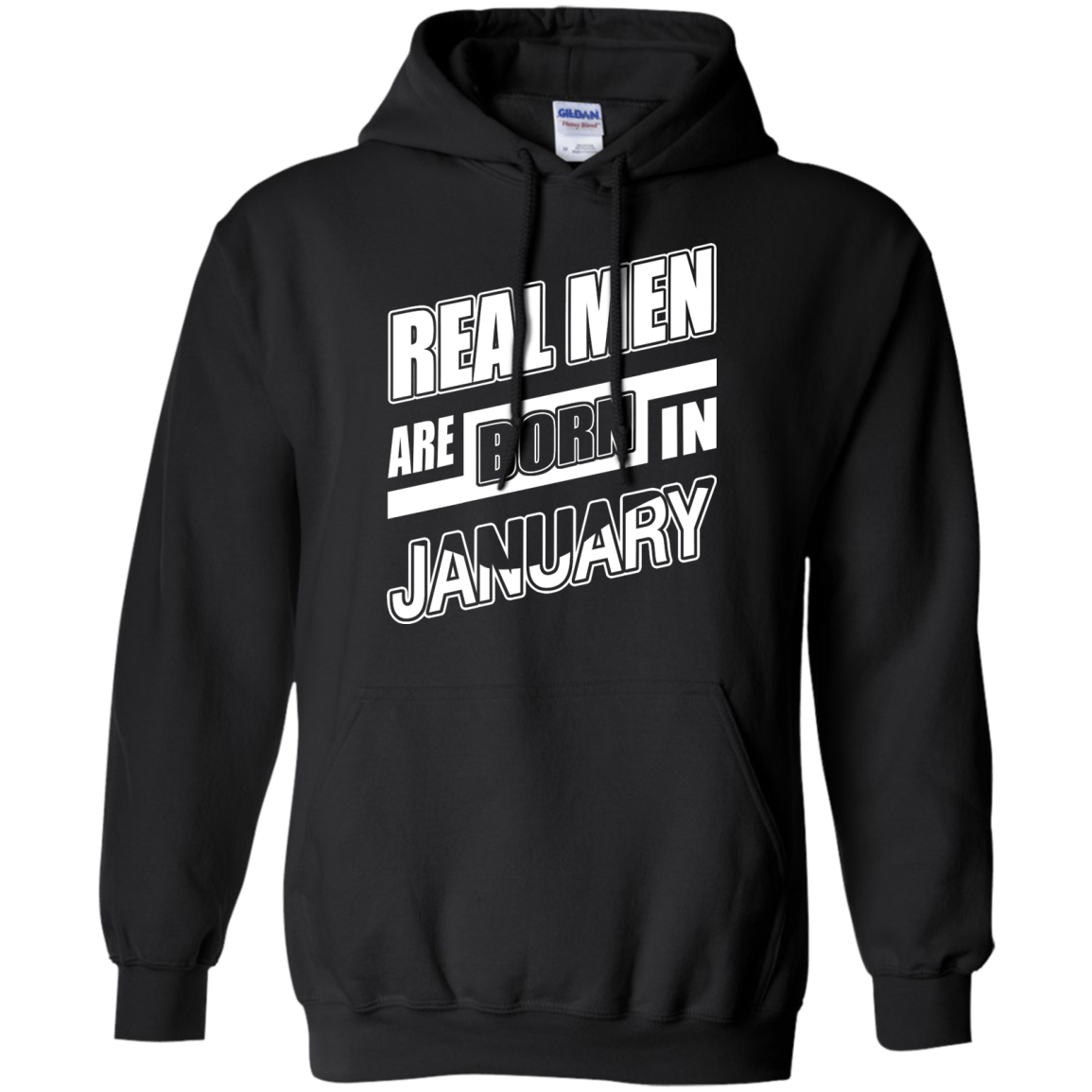Real Men Are Born In January-T-Shirt & Hoodie-Pullover Hoodie-Black