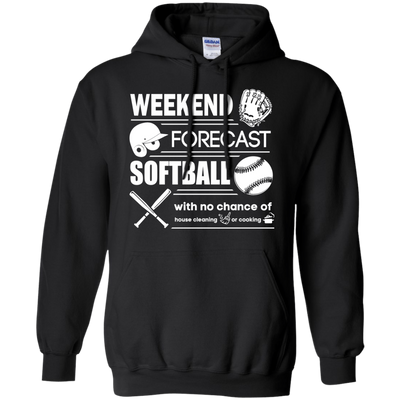 WEEKEND FORECAST SOFTBALL-T-Shirt & Hoodie-Pullover Hoodie-Black