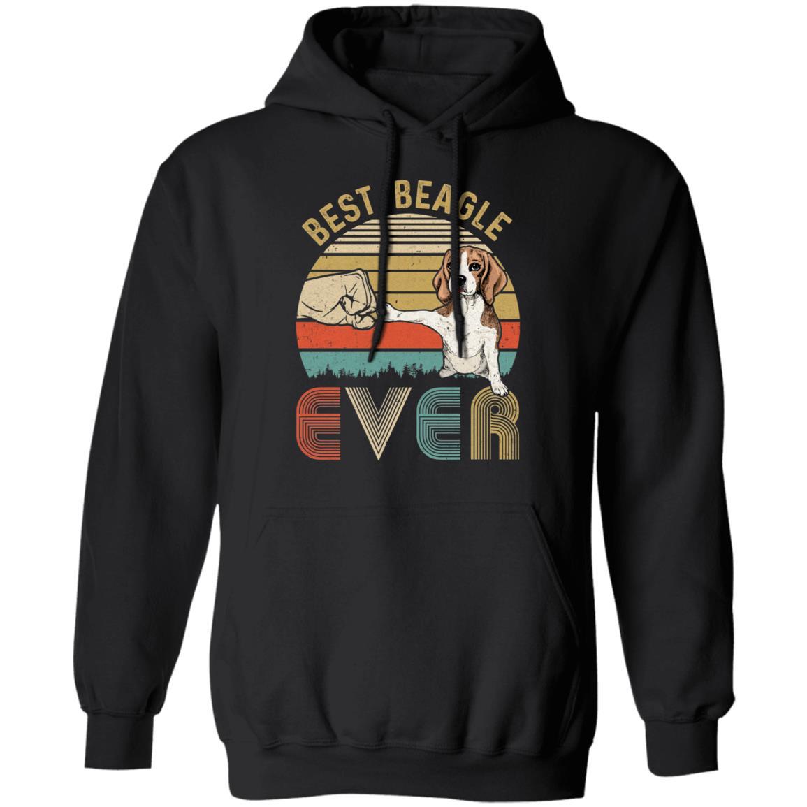 Vintage Best Beagle Dad Ever Bump Fit Funny Dad Gifts-T-Shirt & Hoodie-Pullover Hoodie-Black