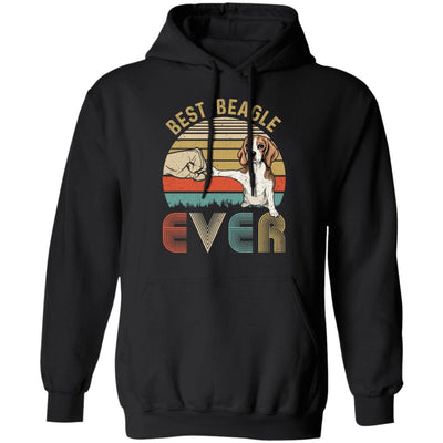 Vintage Best Beagle Dad Ever Bump Fit Funny Dad Gifts-T-Shirt & Hoodie-Pullover Hoodie-Black