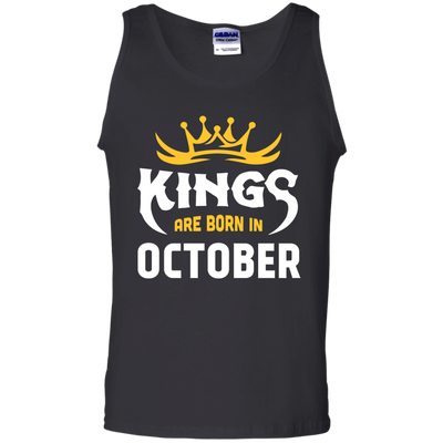 Kings Are Born In October-T-Shirt & Hoodie-Unisex Tank-Black