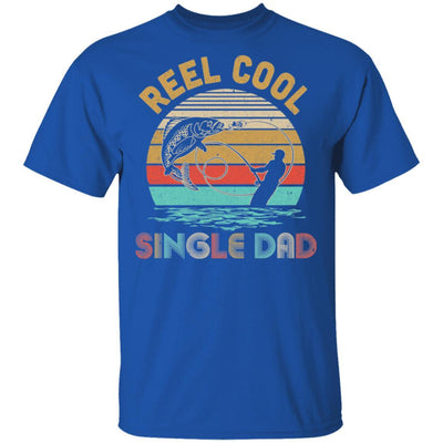 Vintage Reel Cool Single Dad Fish Fishing Father's Day Gift-T-Shirt & Hoodie-Classic T-Shirt-Royal
