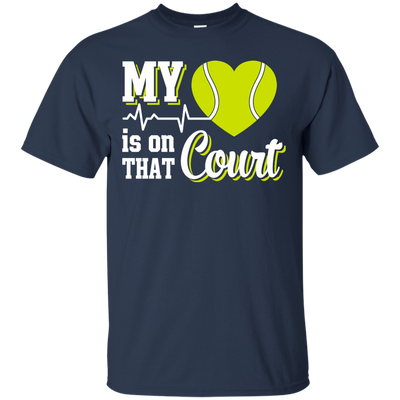 My Heart Is On That Court Tennis T Shirt-T-Shirt & Hoodie-Classic T-Shirt-Navy