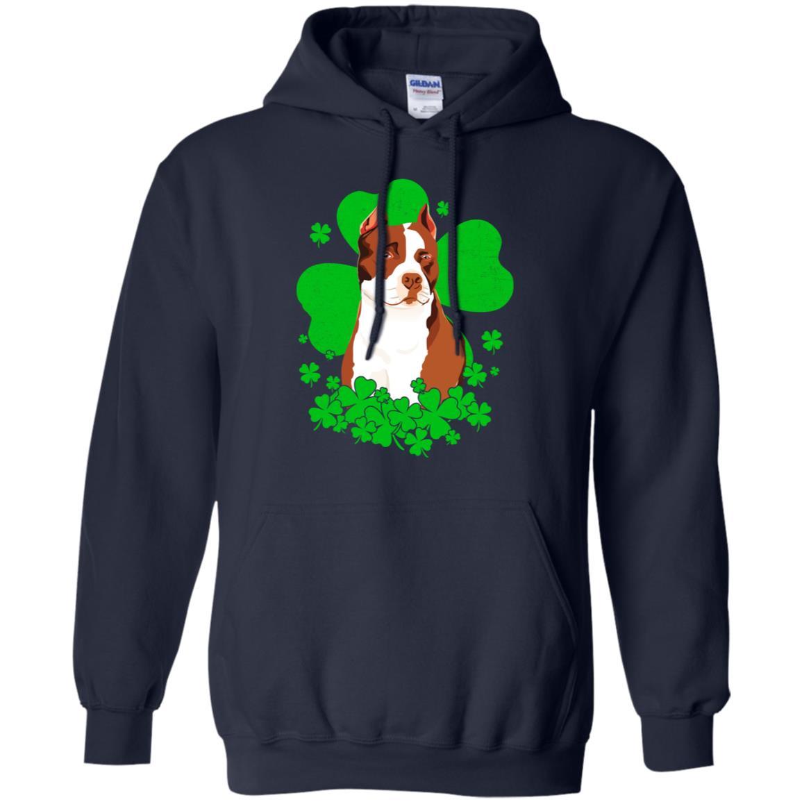 Pitbull St. Patrick's Day Clovers-T-Shirt & Hoodie-Pullover Hoodie-Navy