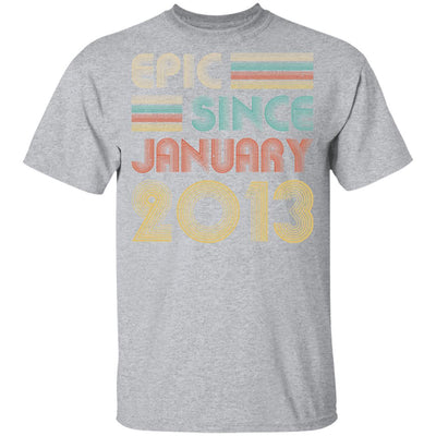 Epic Since January 2013 Vintage 8th Birthday Gifts Youth-Youth Shirt-Youth T-Shirt-Sport Grey
