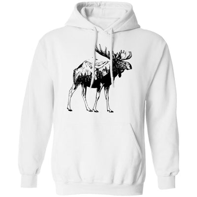 Moose Sighting Forest Funny Minnesota State-T-Shirt & Hoodie-Pullover Hoodie-White
